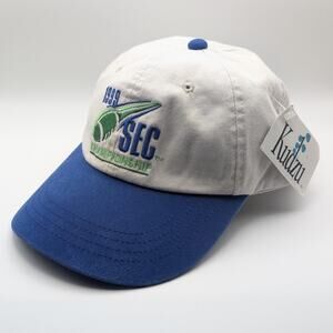 Vintage 1999 SEC Championship Hat Kudzu Strapback White Blue NWT Football Cap